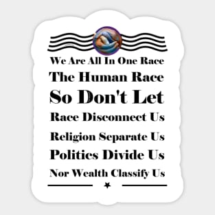 We Are All In One Race Sticker